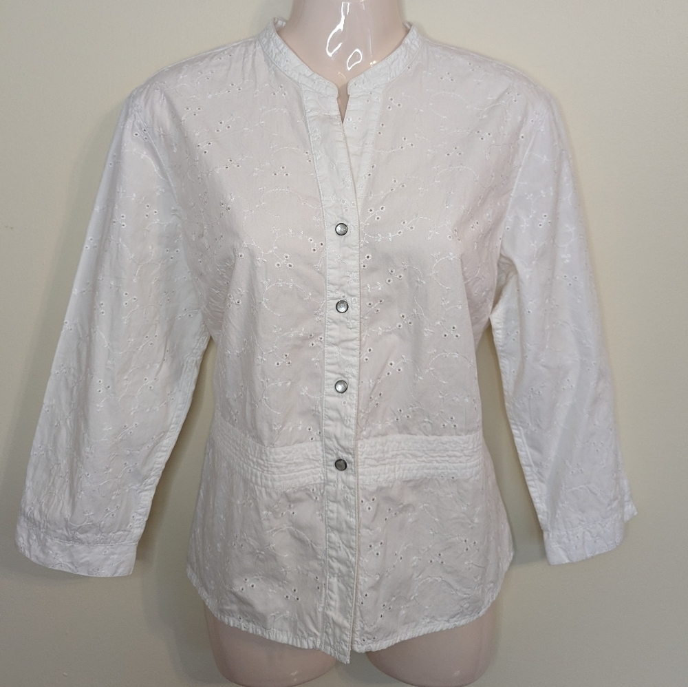 Liz Claiborne cotton eyelet blouse